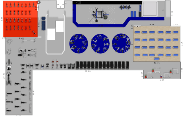 a 2d gym floor design plan