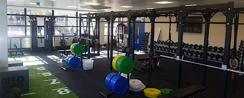various gym weights at wesley college's gym