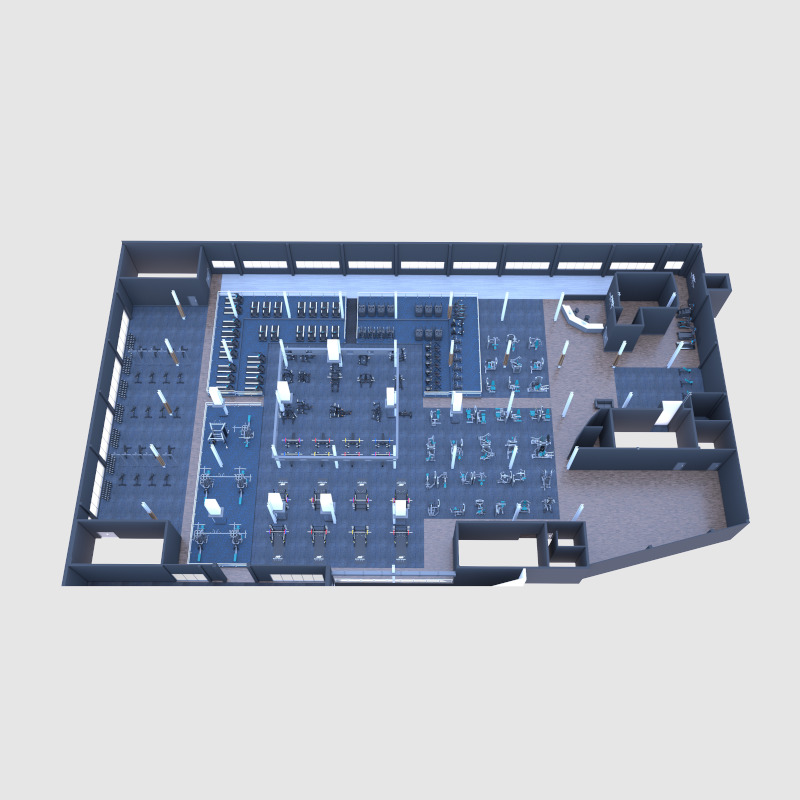 CAD image of a gym floor map