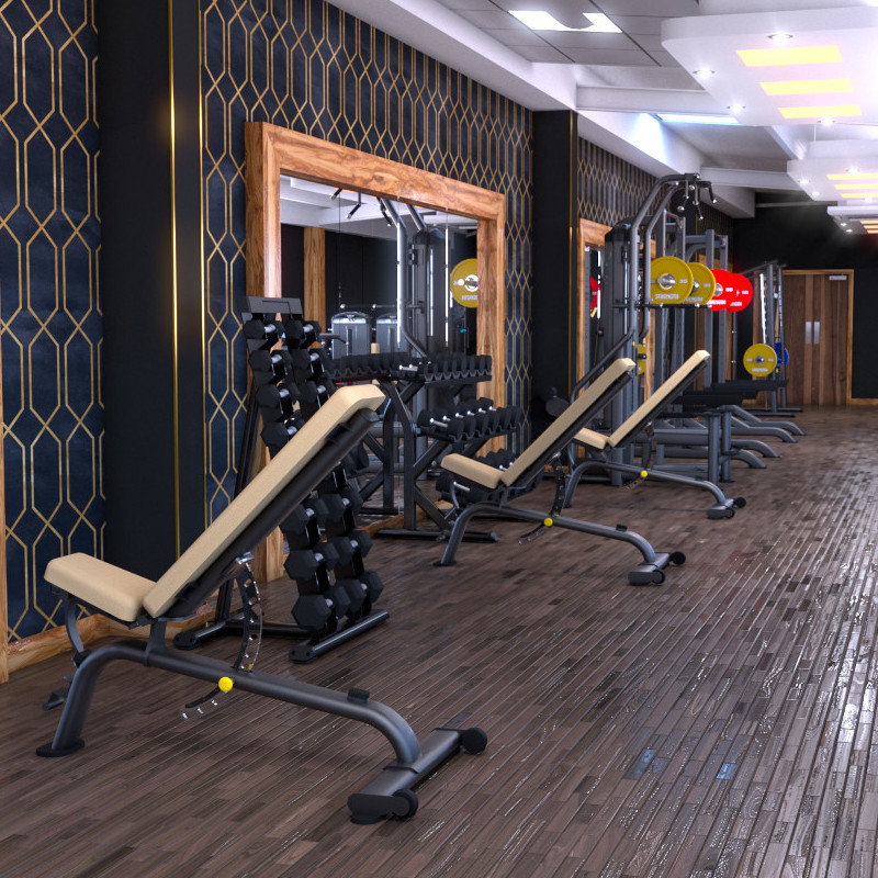 CAD image of fitness equipment in ladies gym