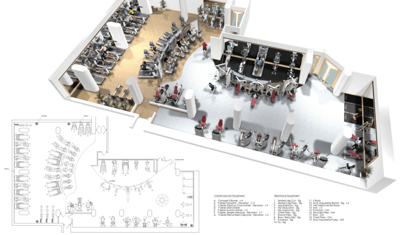 example of 3D gym floor concept - example one